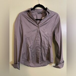 [NY&CO 7th avenue] grey women’s long-sleeve button-up dress shirt in XS NWT